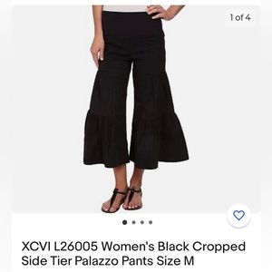 XCVI Black cropped tiered pants size Medium